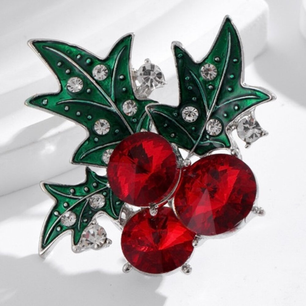 Christmas Holy Rhinestone Brooch Holiday Brooch Holy Pin Christmas Brooch Gift